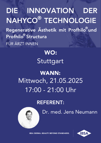 Bild von BEENDET 21.05.2025 » Stuttgart / Die Innovation der NAHYCO Technologie – Regenerative Ästhetik mit Profhilo Structura