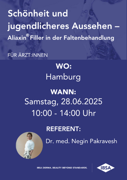 Bild von BEENDET 28.06.2025 » Hamburg/  Schönheit und jugendlicheres Aussehen – Aliaxin® Filler in der Faltenbehandlung