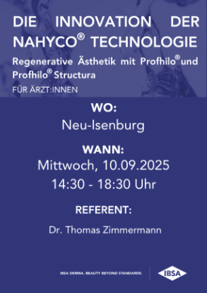 Bild von 10.09.2025  » Neu-Isenburg / Die Innovation der NAHYCO Technologie – Regenerative Ästhetik mit Profhilo Structura